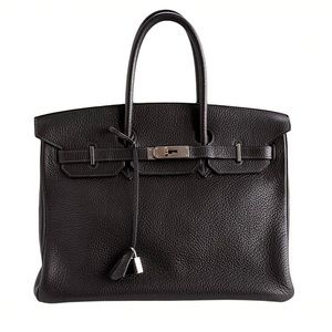 Hermès Chocolate Togo Birkin 35 Palladium Hardware Bag